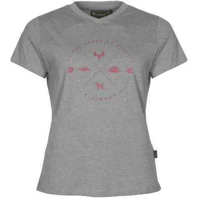 Pinewood Finnveden Trail T-Shirt Women Light Grey Mel