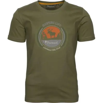 Pinewood Kids' Moose T-Shirt H. Olive