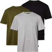 Pinewood Men's 3-Pack T-Shirt Greymel/Pine/Black