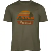 Pinewood Men's Finnveden Recycled Outdoor T-Shirt Olive Melange Campsite