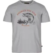 Pinewood Men's Fishing T-Shirt Light Grey Melange Pike