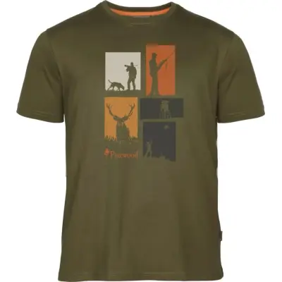Pinewood Men's Hunting T-Shirt Olive Melange