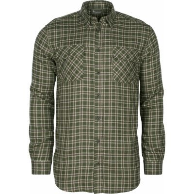 Pinewood Men's Lappland Wool Shirt Mossgreen/Light Khaki
