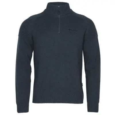 Pinewood Värnamo T Neck Sweater Navy Mel