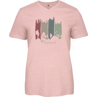 Pinewood Women's Finnveden Recycled Outdoor T-Shirt Dark Pink Melange Adventure