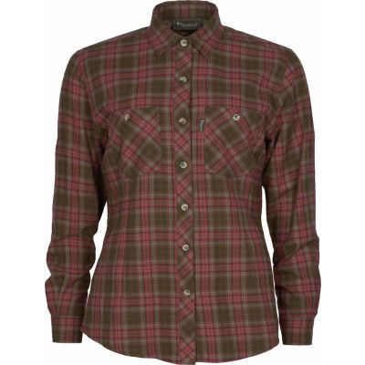 Pinewood Women's Felicia Shirt Dark Mossgreen/Rusty Pink