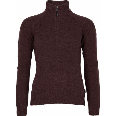 Pinewood Women's Värnamo T-Neck Sweater Earth Plum Melange