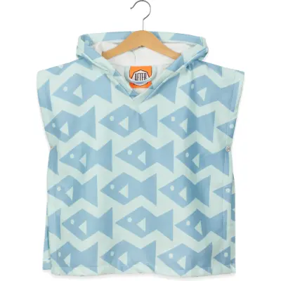 After Essentials Baby Snap-Button Poncho Square Fish