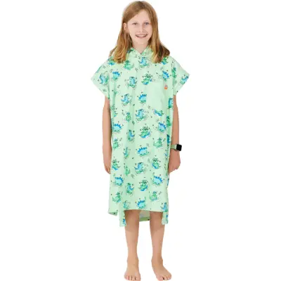 After Essentials Kids Poncho Dino Green