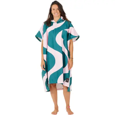 After Essentials Poncho Swim Club Ondulations Pink Green