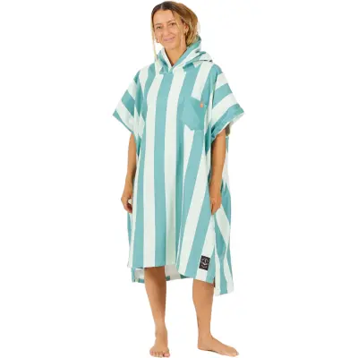 After Essentials Poncho Swim Club Stripes Green