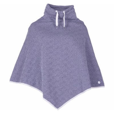 glory w fleece poncho, navy, onesize,  weather report