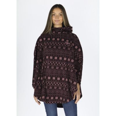 Idre Fleece Poncho W, Burgundy, Onesize,  Vårjackor