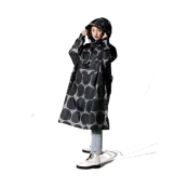 Rainkiss Poncho Black Polka