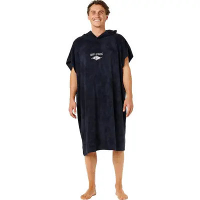 Rip Curl Classic Surf Hooded Towel Poncho Black/Off White