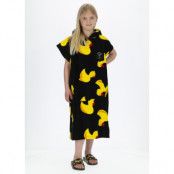 Tropical Beach Poncho Jr, Black Yellow Duck, Onesize,  Badkläder