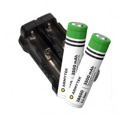ArmyTek Paket C2 PRO Laddare + 2st Batteri 3500 mAh