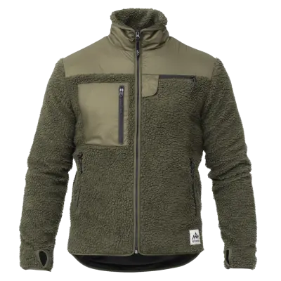 Heat Experience M's Heated Pile Fleece Olive Green