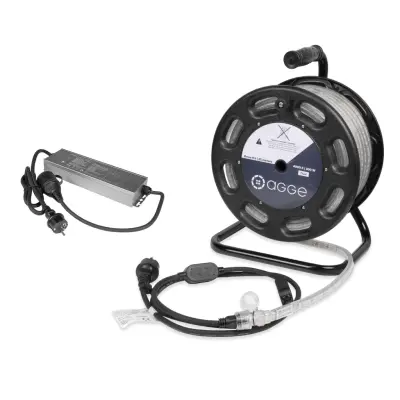 LED-list / AGGE Dual 230V - 1500 lm/m, 25 m - Rulle, LED-list med nätsladd (4000K) + Powerbank