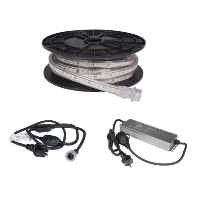 LED-list / Arbetsbelysning AGGE 230V - 1500 lm/m, 10 m, LED-list med nätsladd (3000K) + Powerbank