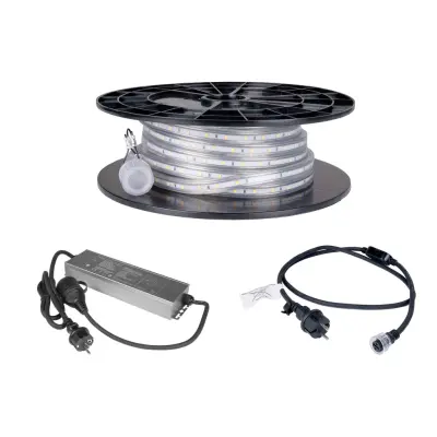 LED-list / Arbetsbelysning AGGE Lite 230V - 400 lm/m, 10 m, LED-list med nätsladd (3000K) + Powerbank