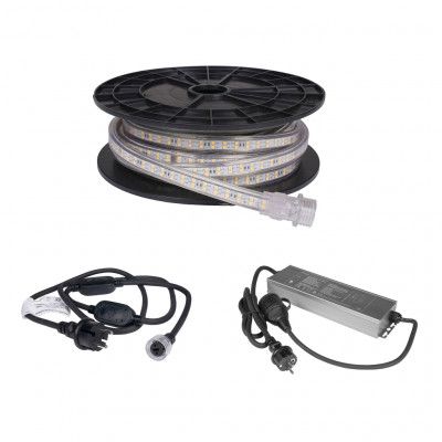 LED-list / Arbetsbelysning AGGE 230V - 1500 lm/m, 10 m, LED-list med nätsladd (4000K) + Powerbank