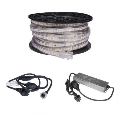 LED-list / Arbetsbelysning AGGE 230V - 1500 lm/m, 20 m, LED-list med nättsladd (4000K) + Powerbank