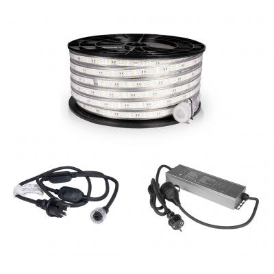 LED-list / Arbetsbelysning AGGE 230V - 1500 lm/m, 25 m, LED-list med nätsladd + Powerbank