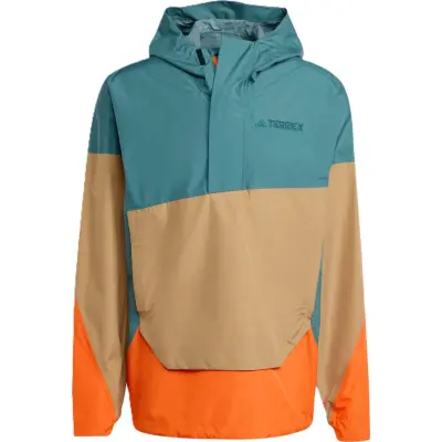 Adidas Men's Terrex Xploric 2.5L Climaproof Anorak Preloved Teal/Cardboard/SEmi Orange Impact