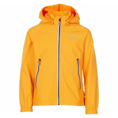Bergen Softshell Jacket Jr, Mustard Yellow Melange, 130,  Vinterjackor