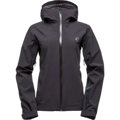 Black Diamond Stormline Stretch Rain Shell Jacket Wome Black Black L