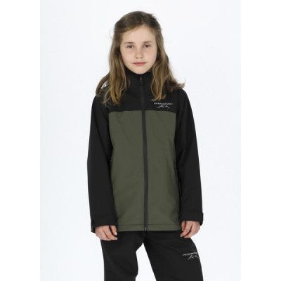 Bodö Rain Jacket Jr, Black/Olive, 160,  Jackor