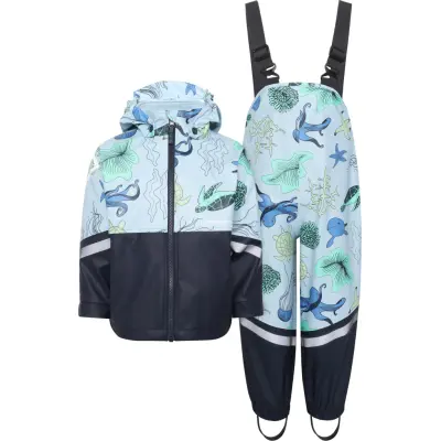 Didriksons Kids' Waterman Printed Set 10 Ocean Multi Blue