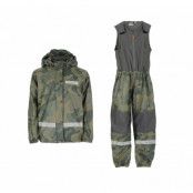 Drop Fleece Rain Set Jr, Camouflage, 130,  Regnjackor
