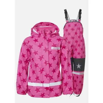 Drop Rain Set Jr, Pink/Dk Pink, 90,  Regnjackor