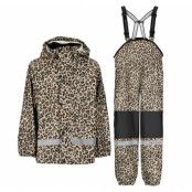 Drop Rain Set Jr, Black/Leopard, 150,  Regnjackor