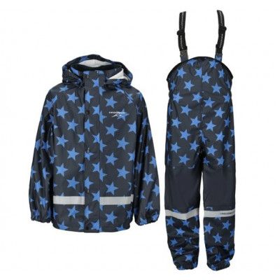 Drop Rain Set Jr, Dk. Navy/Blue, 150,  Regnjackor