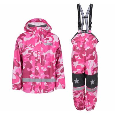 Drop Rain Set Jr, Pink Aop, 120,  Regnkläder