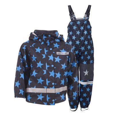 Drop Rain Set Jr, Sea Blue/Dk Navy, 100,  Regnjackor