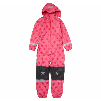Frost Rainoverall, Pink/Pink Star, 120,  Regnkläder