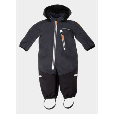 Holmenkollen Softshell Overall Infant, Charcoal Melange, 98,  Regnjackor