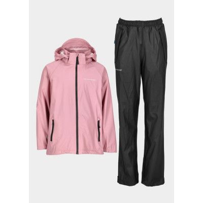 Koster Rain Set Jr, Dusty Rose/Black, 130,  Set Regnjackor + Byxor