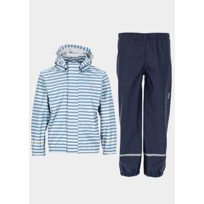 Lwjochy 204 - Rain Set, Dusty Blue, 140,  Regnjackor