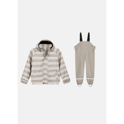 Pu-Set Fodrat Jr, Beige, 122,  Set Regnjackor + Byxor