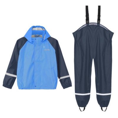 Ofodrat Regnställ Jr, Navy/Blue, 128,  Set Regnjackor + Byxor