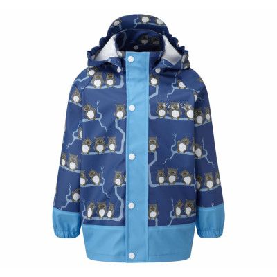 Rain Jkt Owls Unlnd, Nautical Blue, 130,  Junior