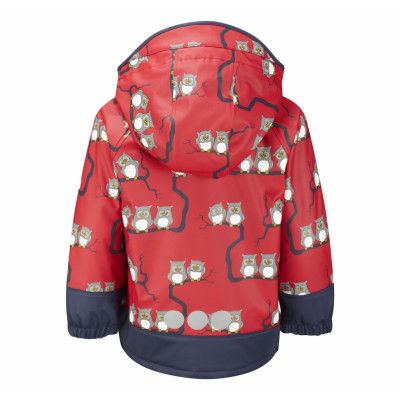 Rain Jkt Owls Unlnd, Red, 130,  Junior