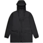 Rains Unisex Cargo Long Jacket W3 Black