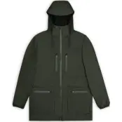 Rains Unisex Cargo Long Jacket W3 Green