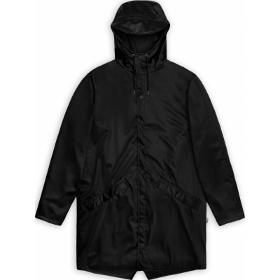 Rains Unisex Long Jacket Black Grain